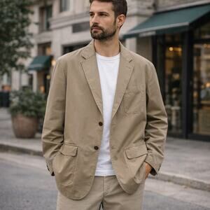 Polo Ralph Lauren VTG Men’s SZ XL 100% Cotton Single-Breasted Blazer in Caramel